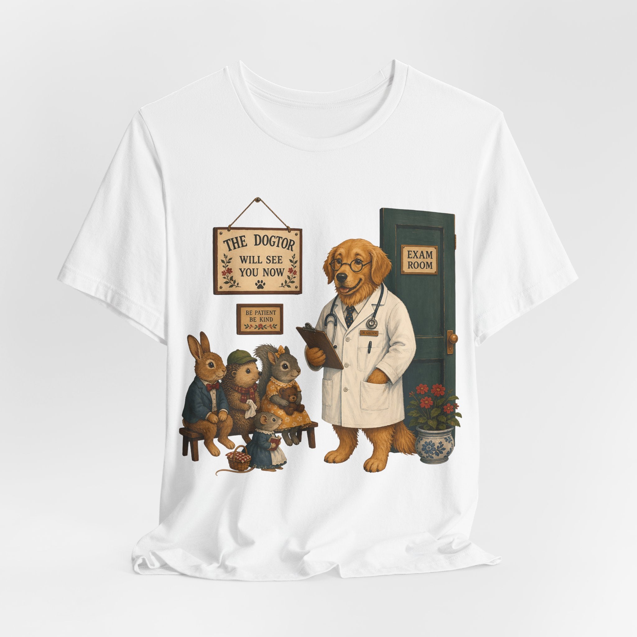 Dog Doctor Tee — Vintage Veterinary Illustration T-Shirt (The Doctor Will See You Now)