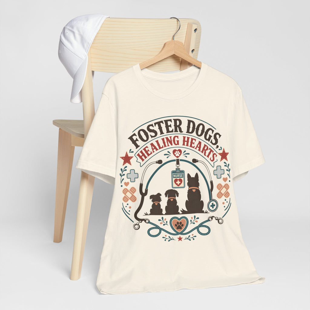 Foster Dogs Healing Hearts T‑Shirt — Rescue Dog Lover Tee